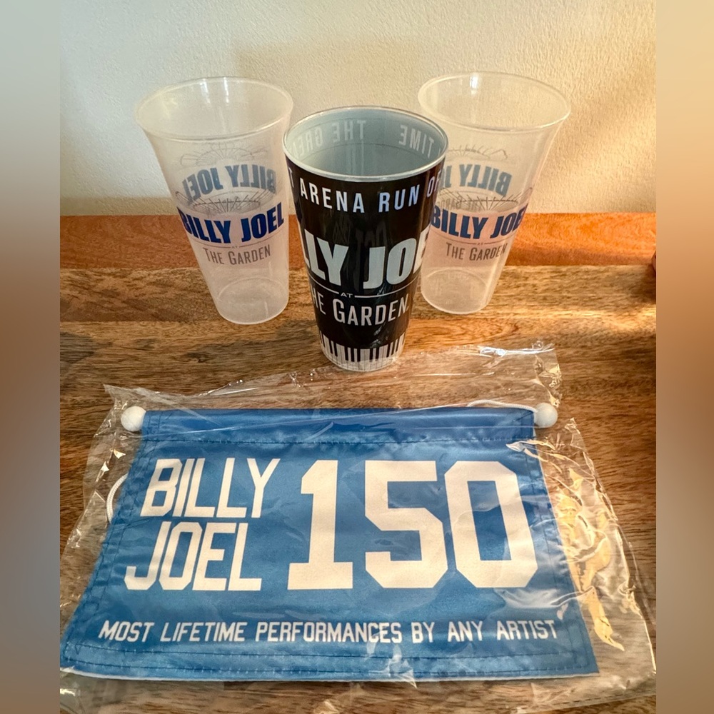 Billy Joel Souvenir Cups and 150th MSG Banner
